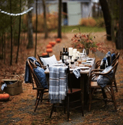 simple table setting ideas for Thanksgiving: Outdoor Thanksgiving Celebration 