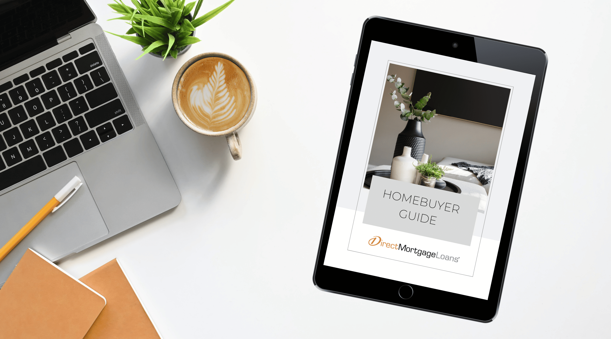 Website Images 2022 (3) Process of Buying a House Guide On a Tablet | Direct Mortgage Loans