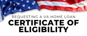United States Flag Banner Requesting A Home Loan