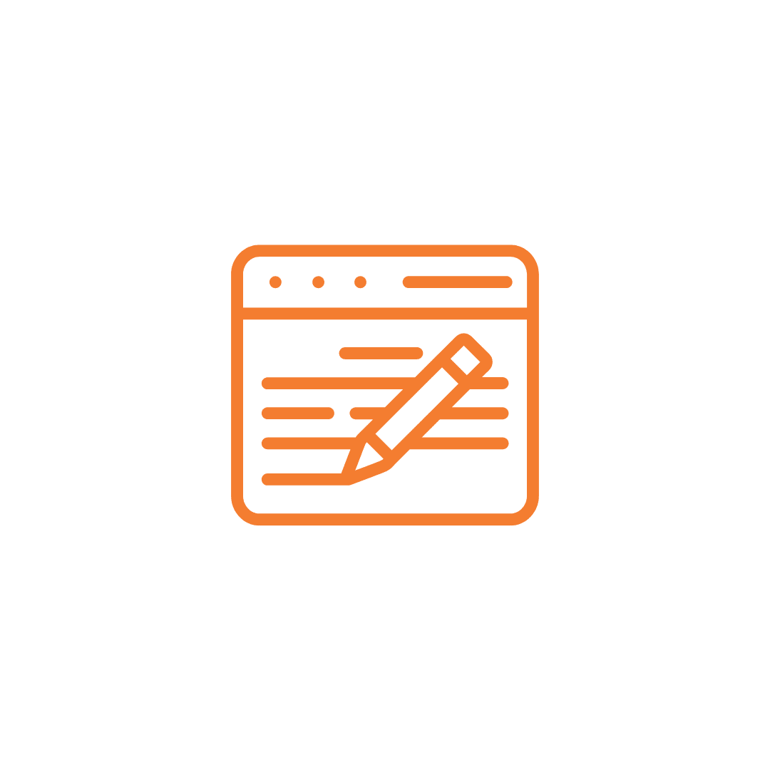 Blog orange pencil writing