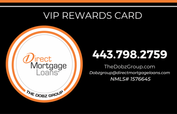 Black card with white and orange logo