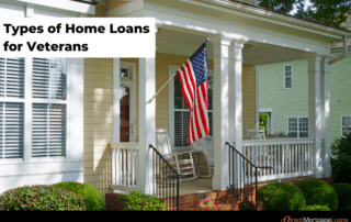 Home exterior with American flag hanging